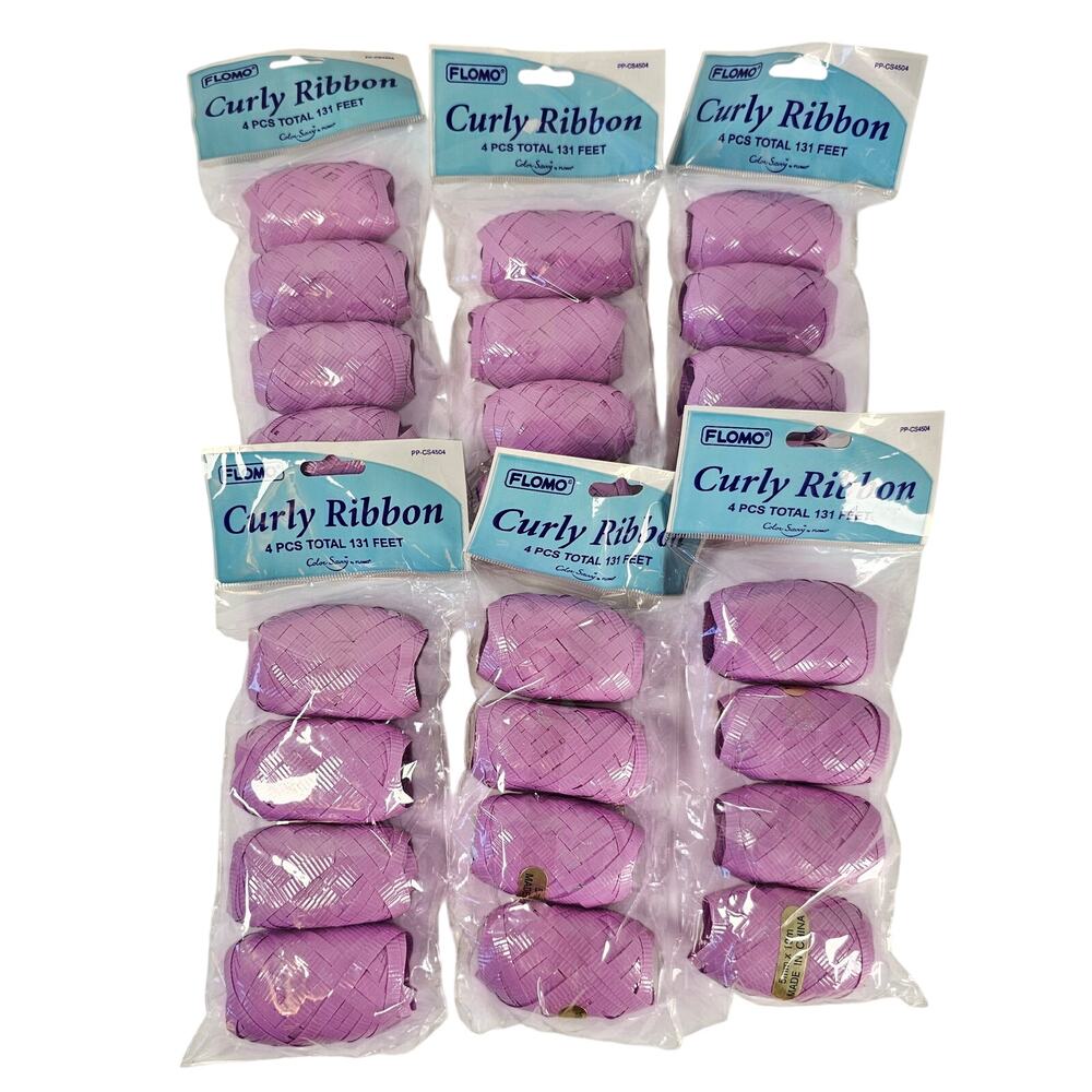 Gift Wrapping Purple Ribbon Party Supply Curly Large Lot 6 Packs 131ft Each